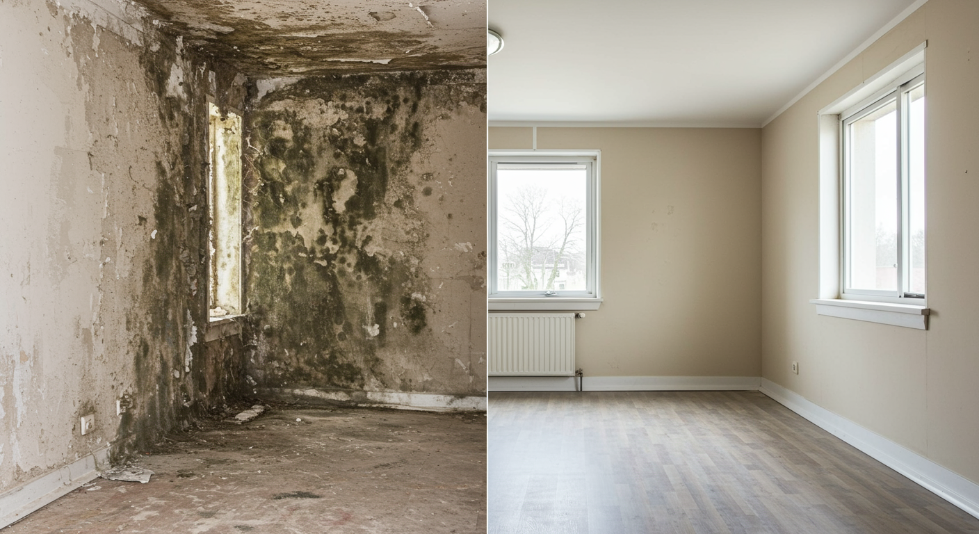 Before and After Mold Remediation