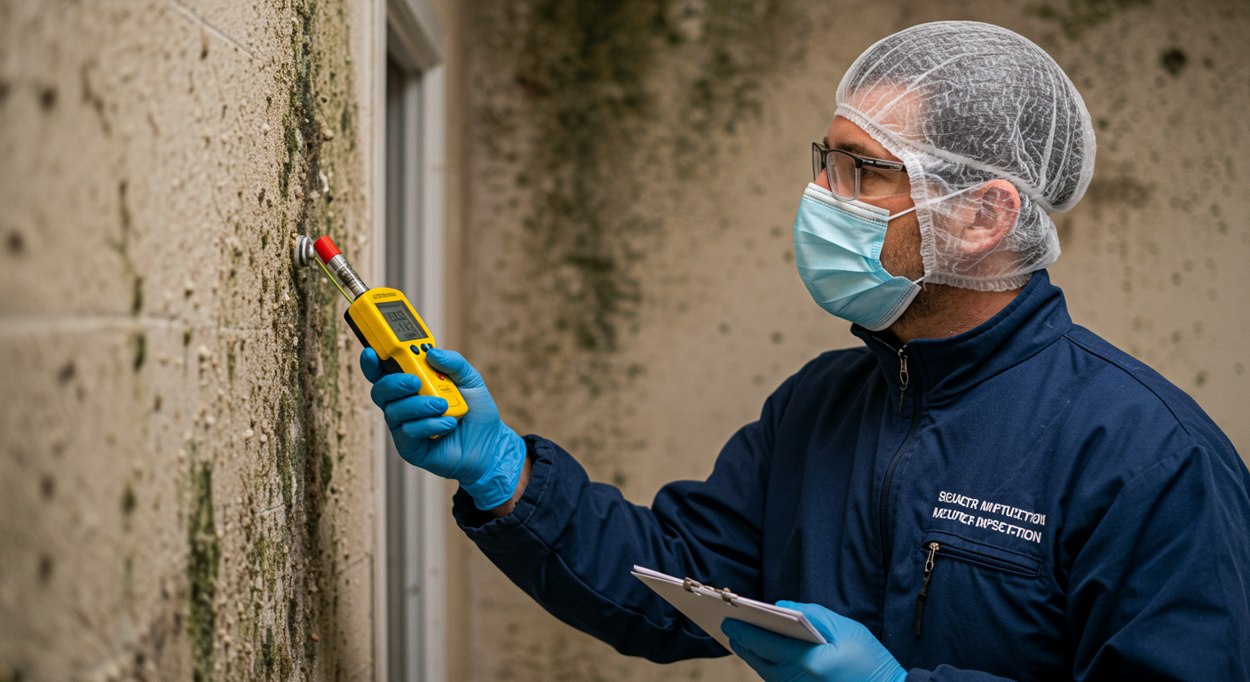 Professional Mold Inspector Examining a Wall