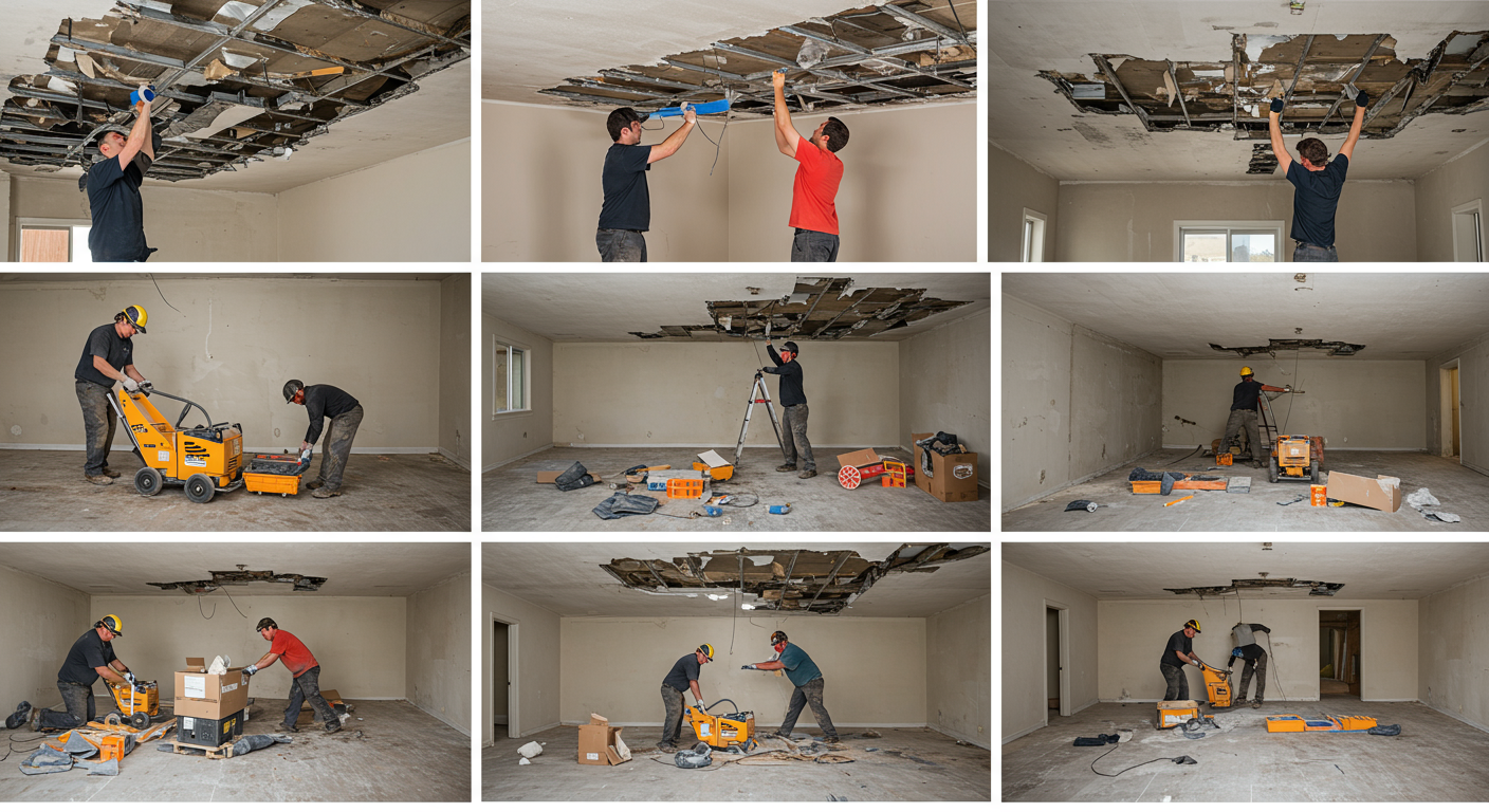 Acoustic Ceiling Removal Process