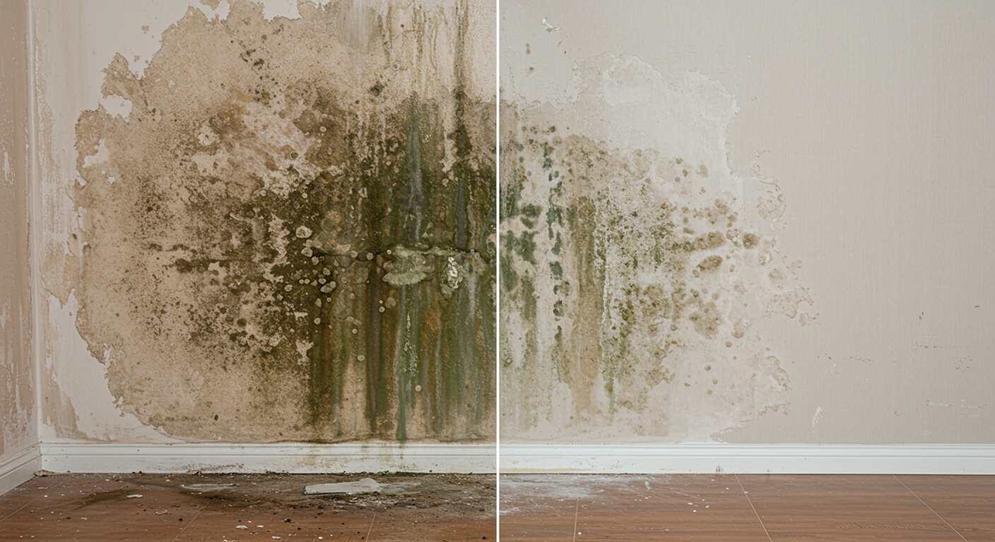 Before-and-After Images of a Mold Remediation Project